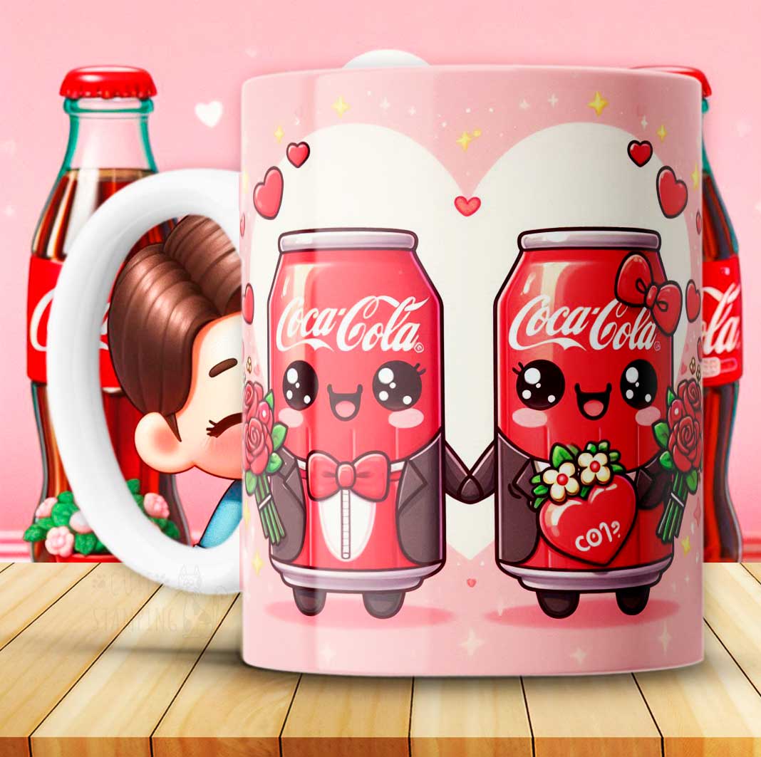 12 Tazas Coca Cola San Valetín