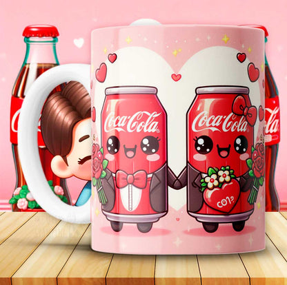 12 Tazas Coca Cola San Valetín