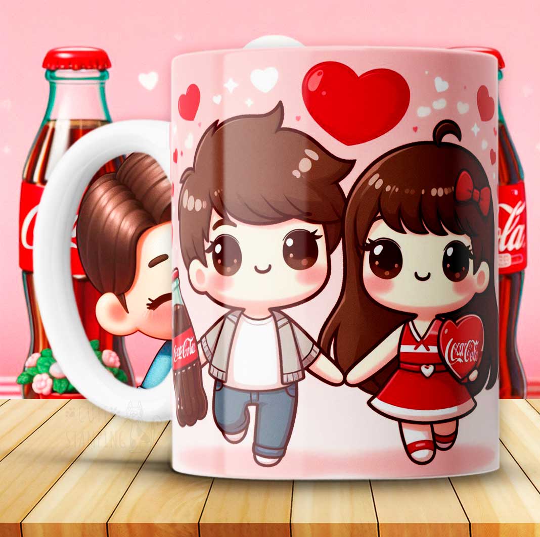 12 Tazas Coca Cola San Valetín