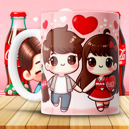 12 Tazas Coca Cola San Valetín