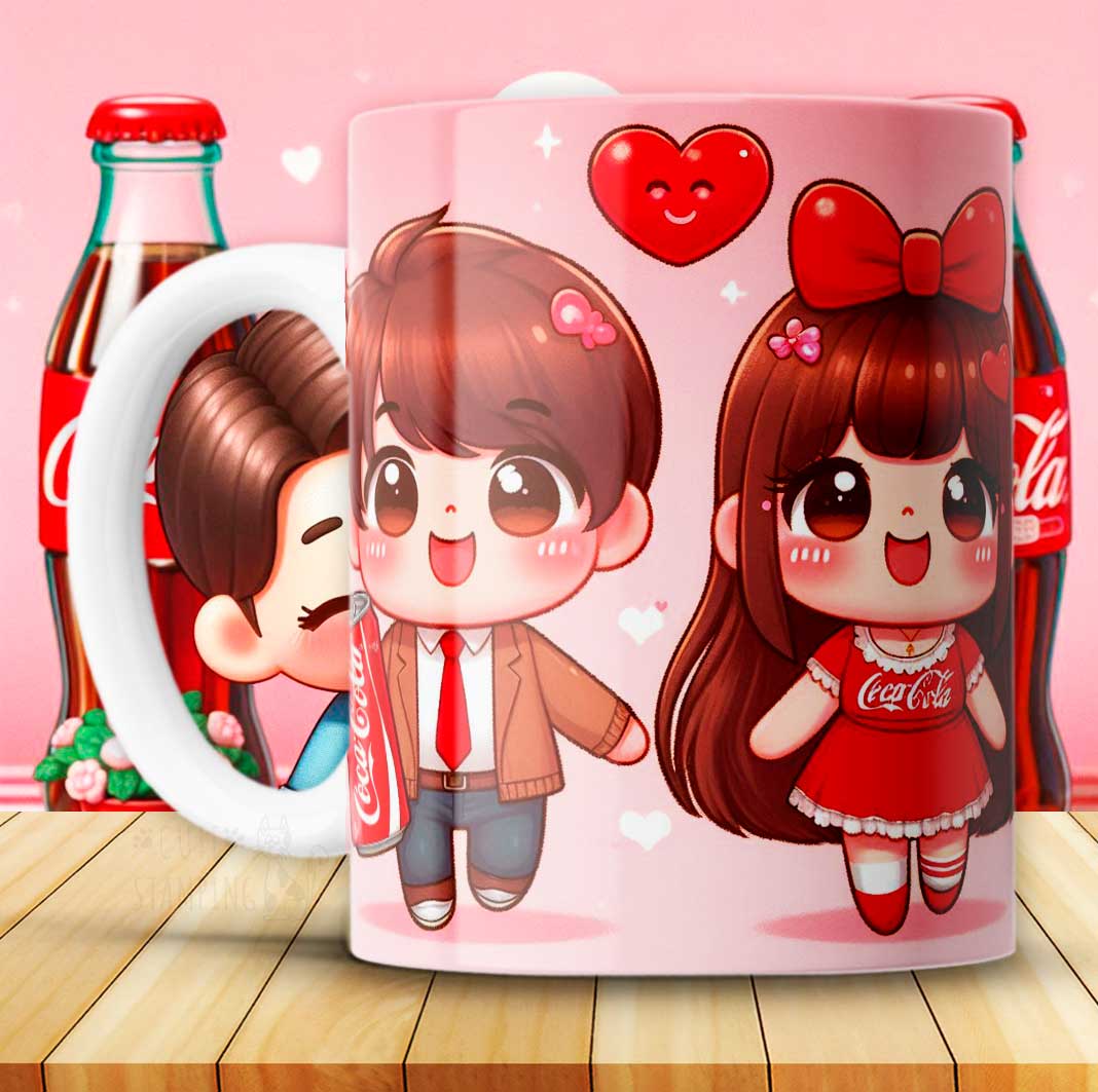 12 Tazas Coca Cola San Valetín