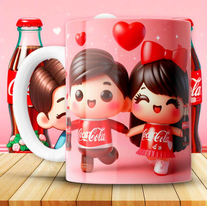 12 Tazas Coca Cola San Valetín