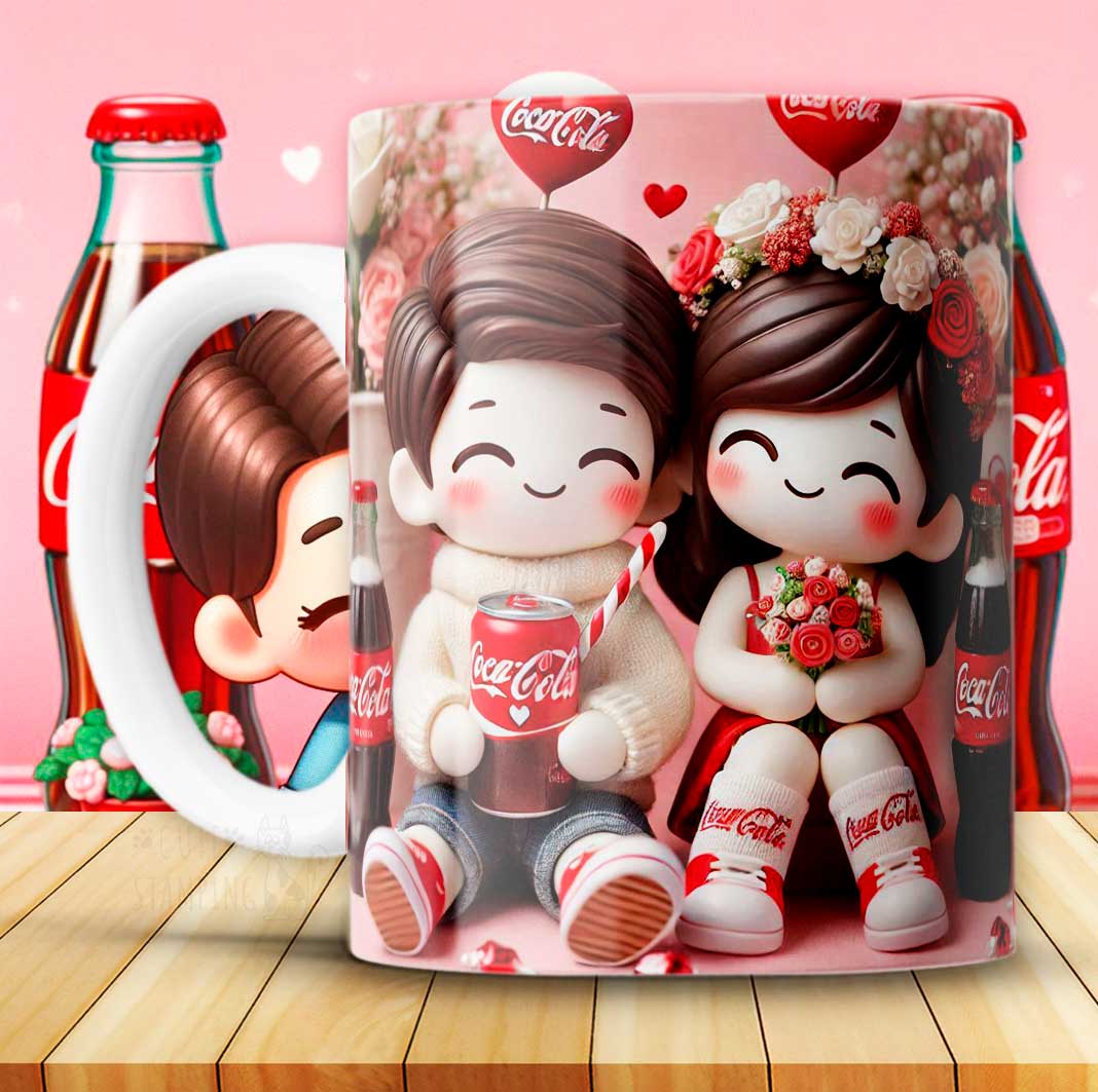 12 Tazas Coca Cola San Valetín