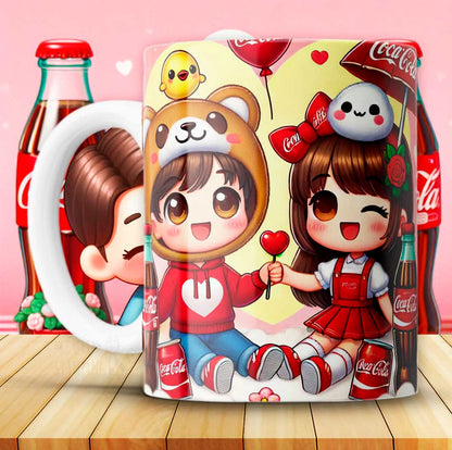 12 Tazas Coca Cola San Valetín